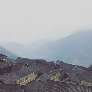 Scenic view of mountains against clear sky