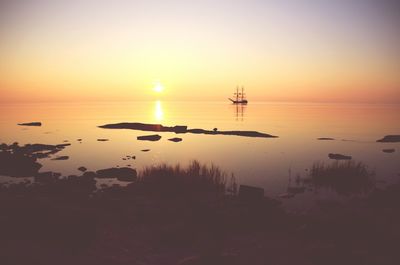 Scenic view of sea during sunset