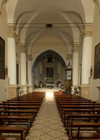 View of empty corridor of building