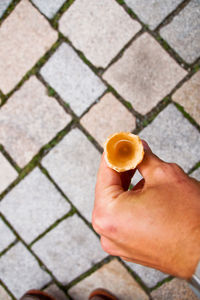 Woman holding ice cream cone