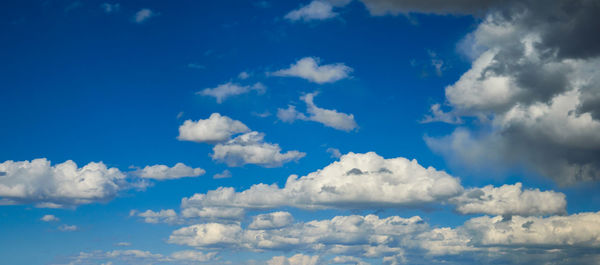 Low angle view of clouds in blue sky