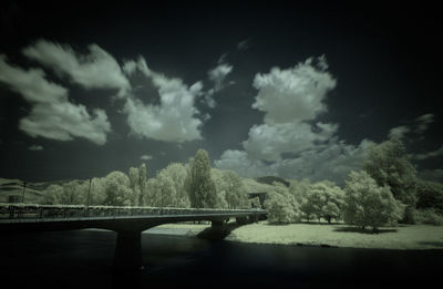 Bridge over river against sky