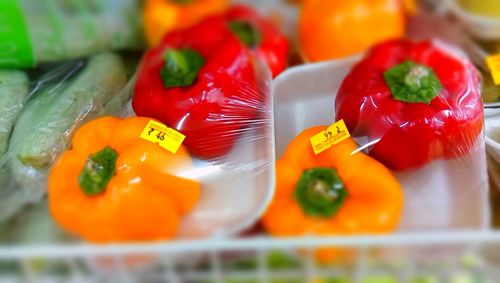 Close-up of red chili peppers