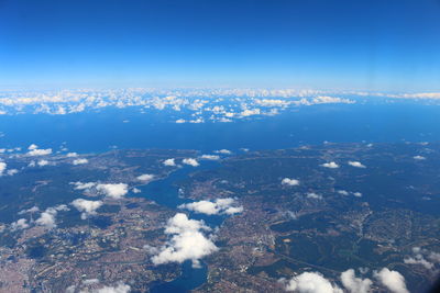 High angle view of cityscape against sky