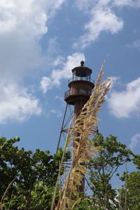 Low angle view of water tower against sky