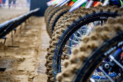 Close-up of bicycle wheel