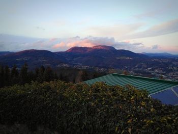 Scenic view of landscape against sky during sunset