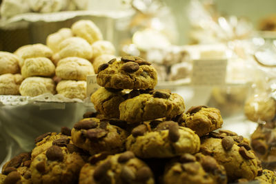 Close-up of sweet food for sale in store