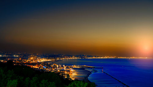 Sunset on the adriatic sea in italy