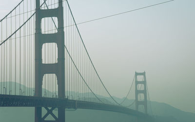 Low angle view of suspension bridge
