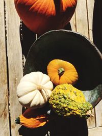Pumpkins in container
