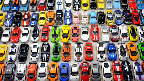 Full frame shot of multi colored pencils in store