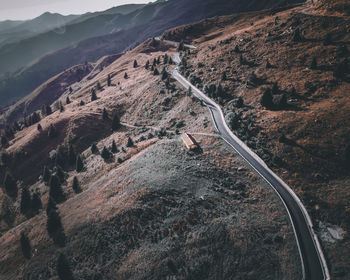 High angle view of road on mountain