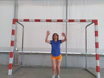 Soccer goalkeeper woman