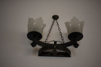 Close-up of electric lamp against white background