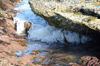 Rock formation in sea