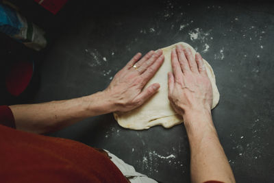 Making dough for pizza