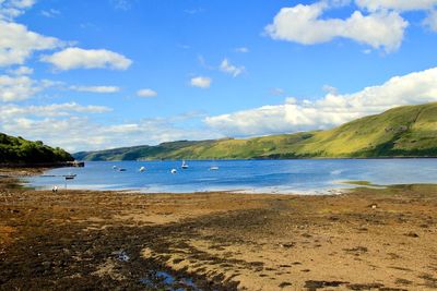 Scenic view of beach against sky