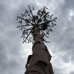 Low angle view of building against cloudy sky