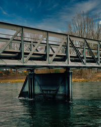 Bridge over river against sky