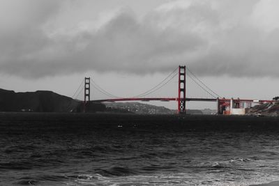 Suspension bridge over sea