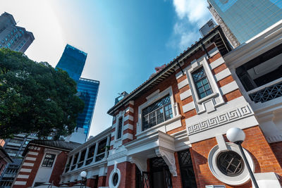 Low angle view of buildings against sky