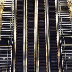 Directly above shot of escalators in building