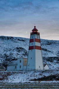 The lighthouse of alnes on godøy, sunnmøre, møre og romsdal, norway.