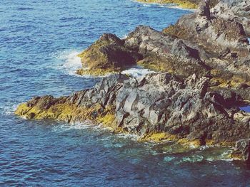 Rocks in sea