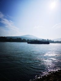 Scenic view of bay against sky