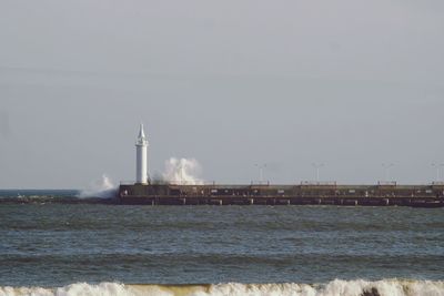 Lighthouse in sea