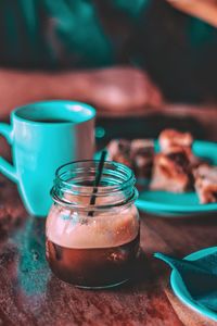 Close-up of coffee on table
