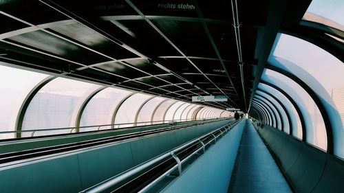 Low angle view of escalator