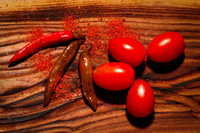 Close-up of tomatoes on table