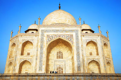 Low angle view of historical building against clear sky