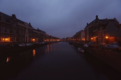 View of illuminated city at night