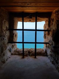 Sea seen through window