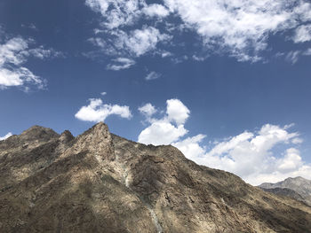 Low angle view of mountain against sky