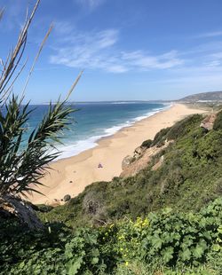 Scenic view of beach against sky