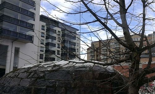 Low angle view of buildings in city