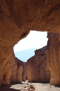 Low angle view of rock formations