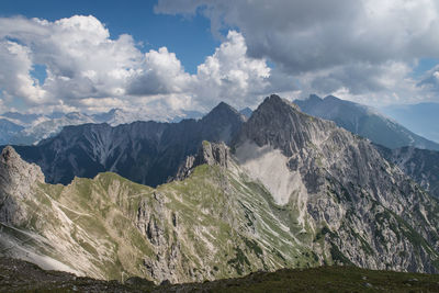 Panoramic view of mountains against sky