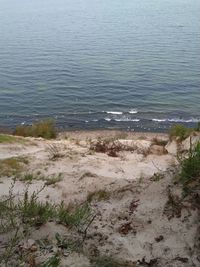 High angle view of sea shore