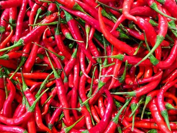 Full frame shot of red chili peppers