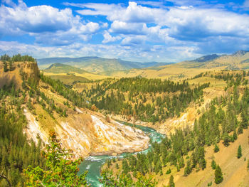 Scenic view of river amidst landscape against sky