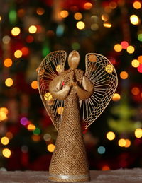 Close-up of illuminated christmas tree at night