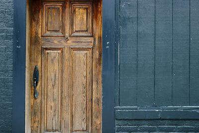 Close-up of closed door