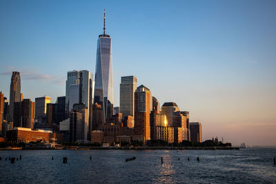 View of buildings in city at waterfront