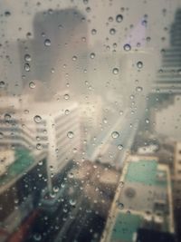 Close-up of water drops on glass