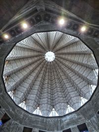 Low angle view of illuminated ceiling of building